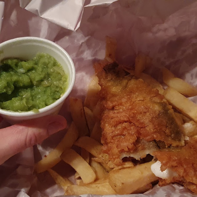 Cod Chips and Mushy Peas