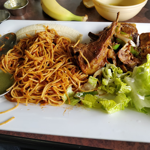 Spaghetti and Goat Meat