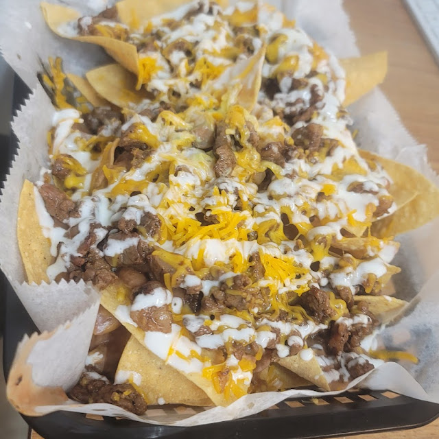 Steak Nachos Cheddar Cheese Sour Cream