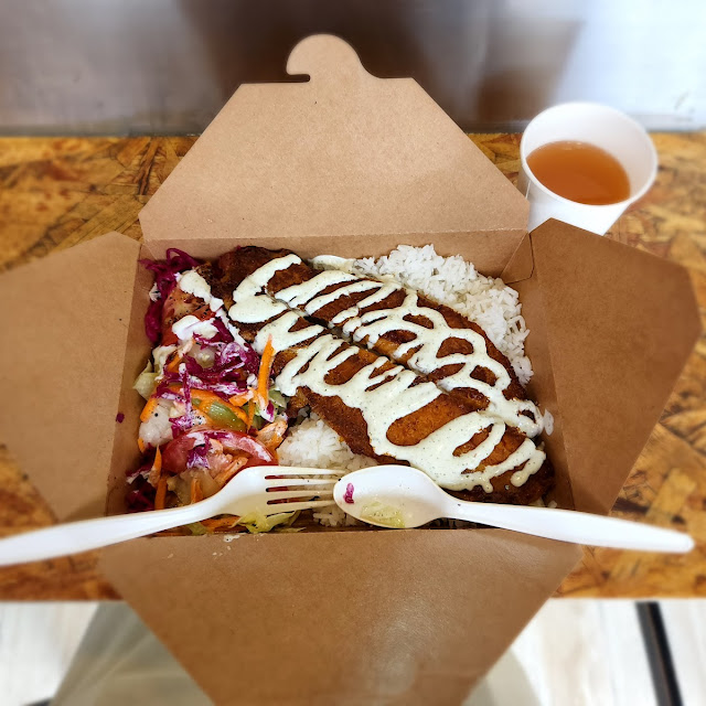 Grilled Fish with Rice and Salad