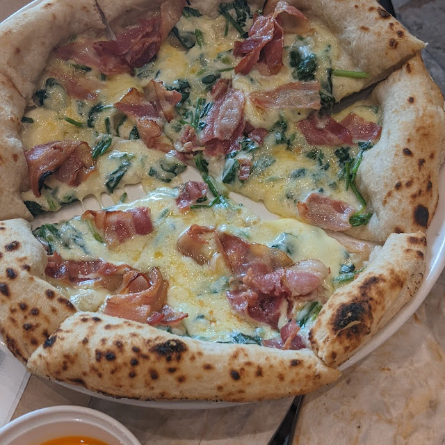 Spinach and Bacon Pizza