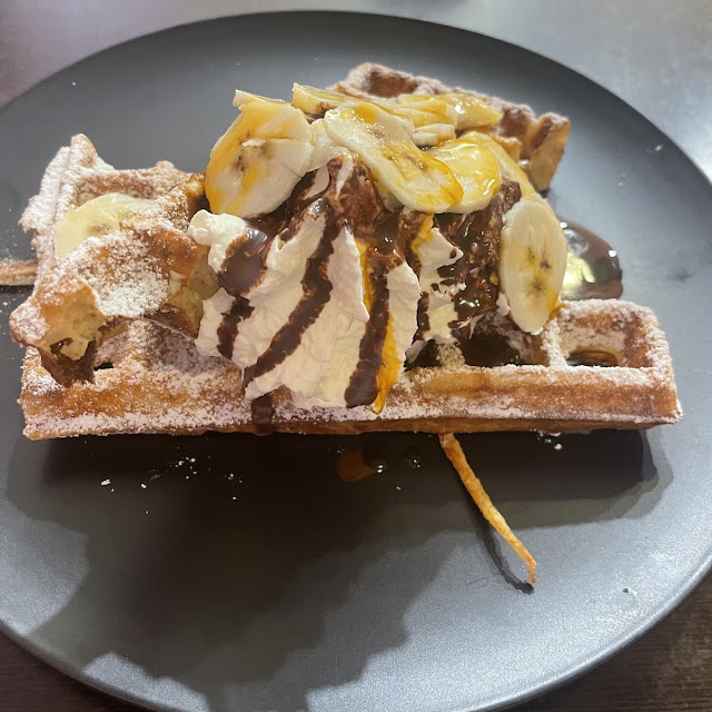 Nutella Crunch Waffles with Ice Cream