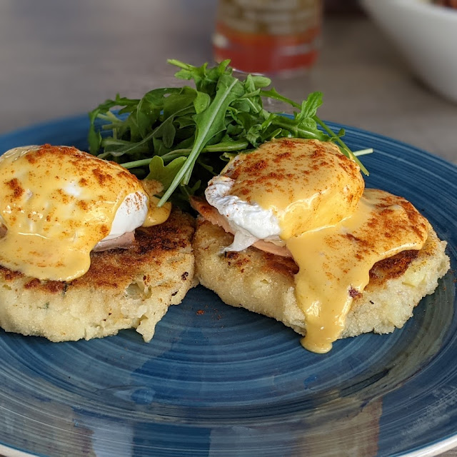 Fish Cakes with Poached Eggs