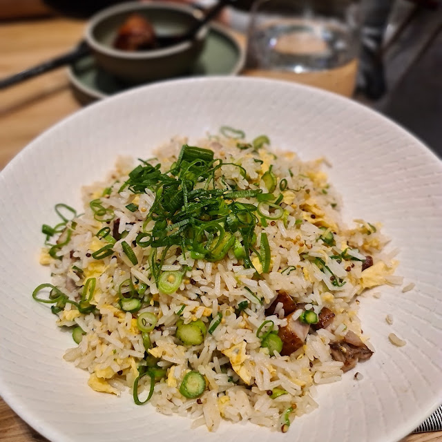 Lotus Fried Rice with Duck and Asparagus