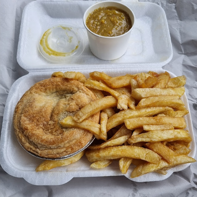 Any Pukka Pie and Chips with Any Canned Drink or Side Dish