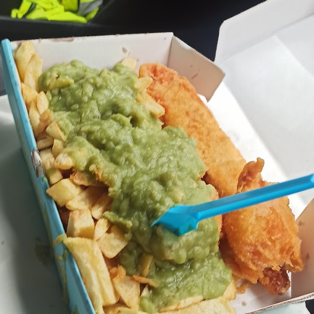 Fish Special with Mushy Peas