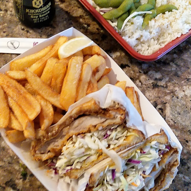 Katsu Sando with Chips Chicken Karaage with Rice and Edaname
