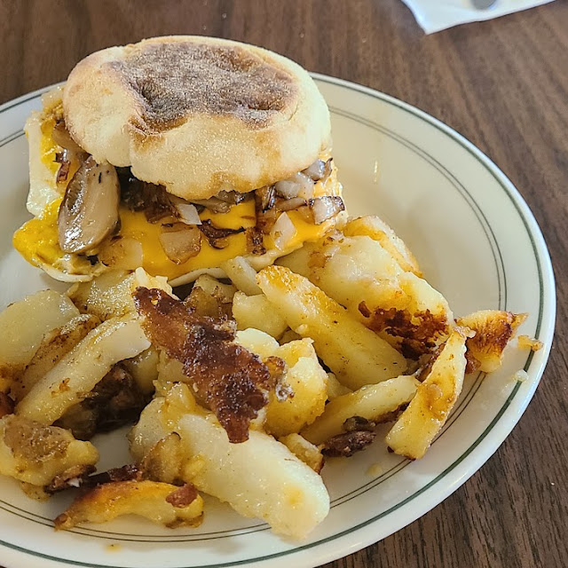 Breakfast Sandwich and Home Fries
