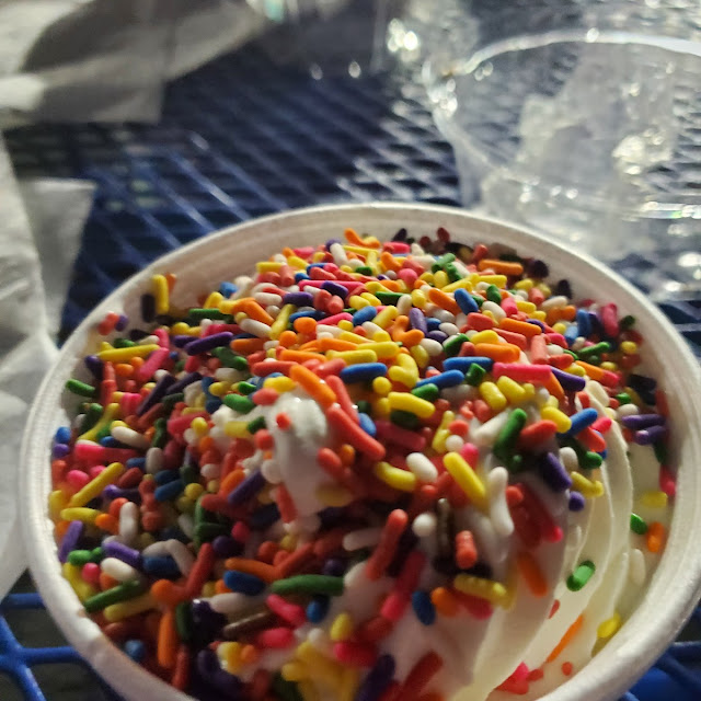 Vanilla Soft Serve with Rainbow Jimmies