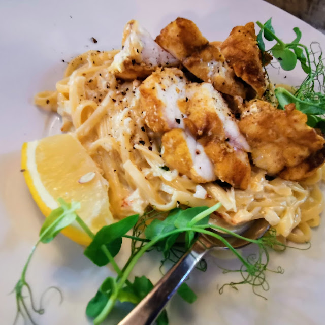 Curried Monkfish with Crab Linguine