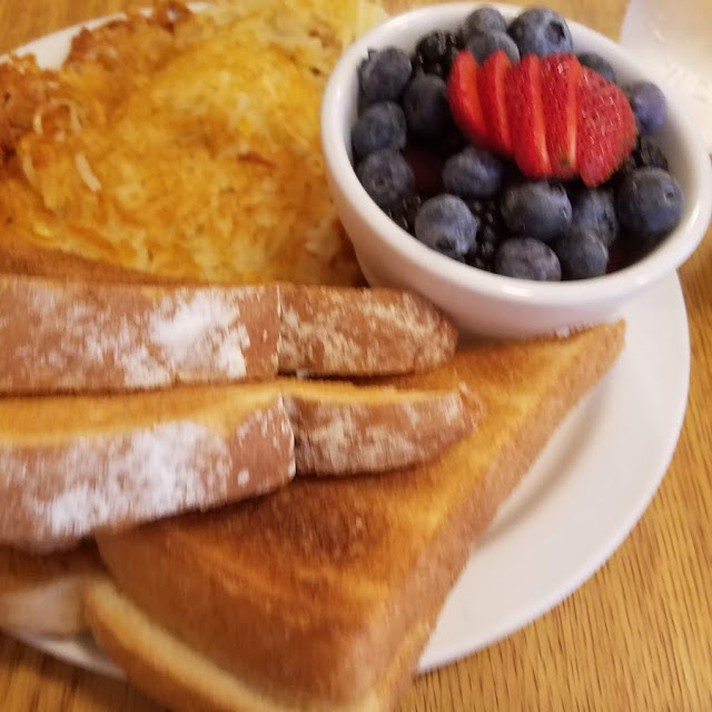 Toast Fresh Fruit and Hash Browns