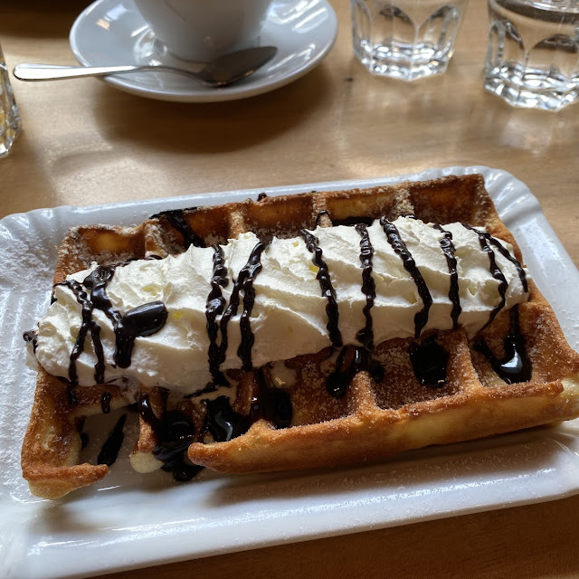 Waffle with Chocolate and Cream