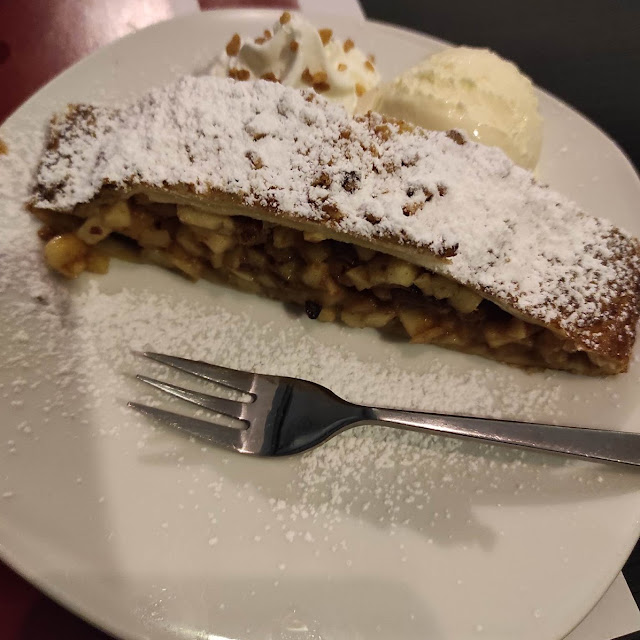 Apple Nut Strudel with Vanilla Icecream