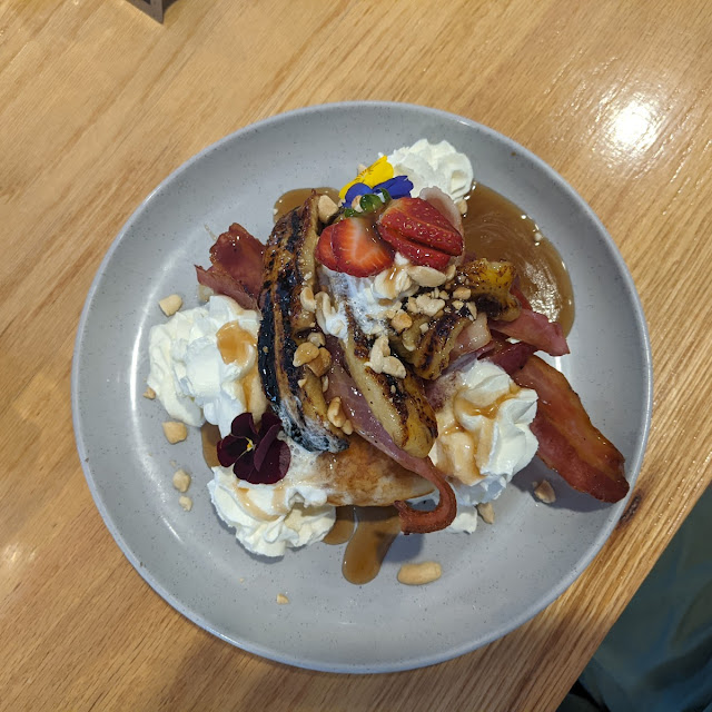 American Style Banana and Bacon Pancakes