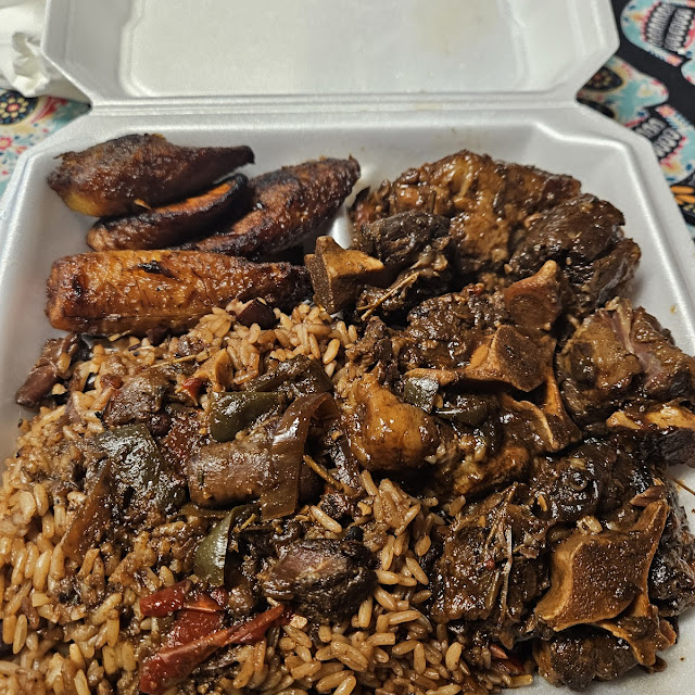 Oxtail Stew Rice and Sweet Plantains