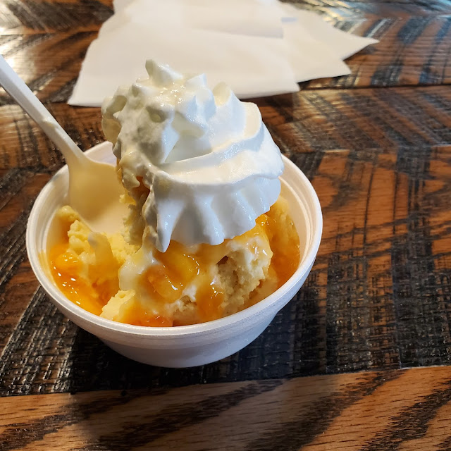 Peach Flavored Ice Cream with Fresh Peaches with Shortcake