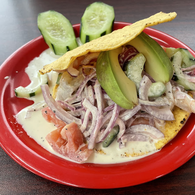 Tostadas de Tiritas de Pescado 34 Fish Strips Tostada