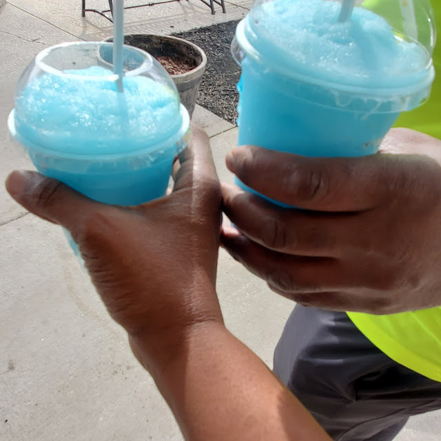 Cotton Candy & Cotton Candy Mixed Blueberry Italian Ice