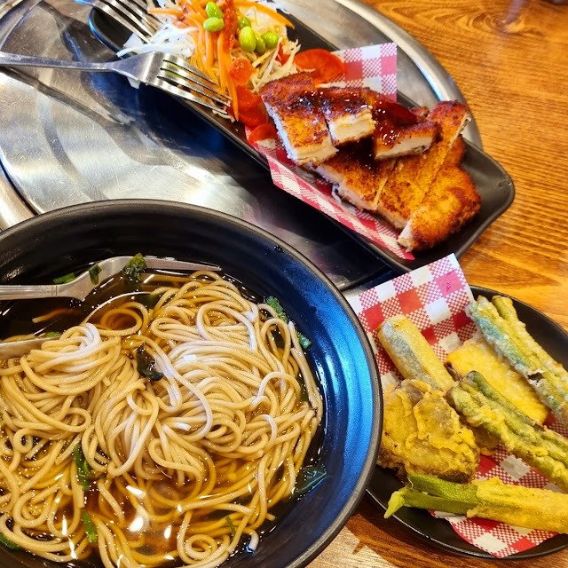 Solar Noodle Soup with Tempura Vegetables