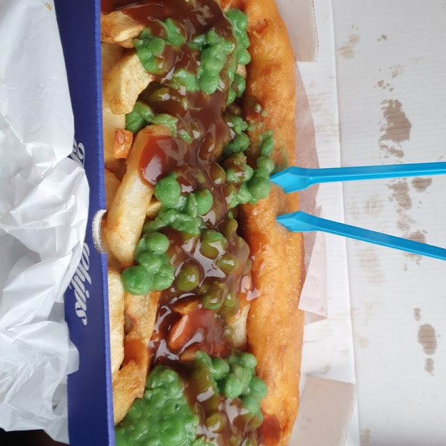 Fish Chips Diner with Mushy Peas and Gravy