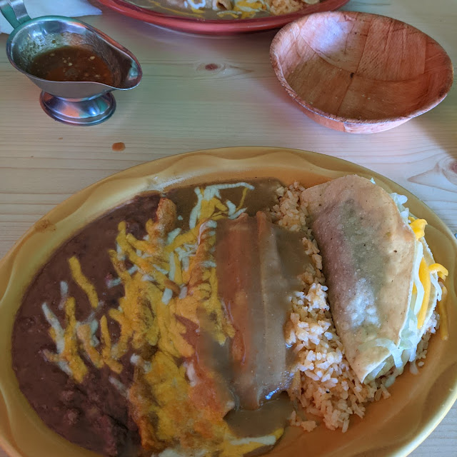 Relleno Enchiladas and Taco Combo