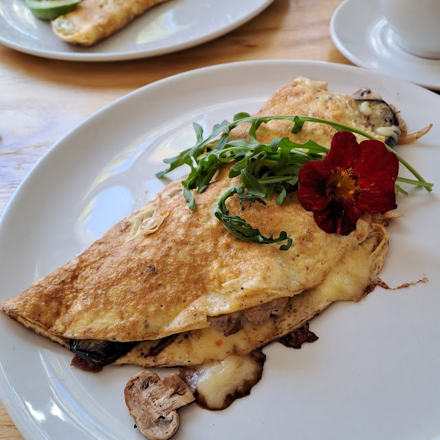 Omelette with Mushrooms Aubergine and Mozzarella