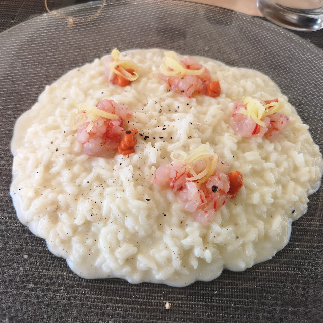 Risotto Cacio E Pepe Tartarre Di Gambero Rosso E Zeste Di Limone Candito