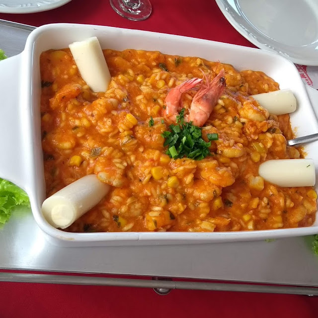 Risoto de Arroz Arbóreo Com Camarão E Palmito