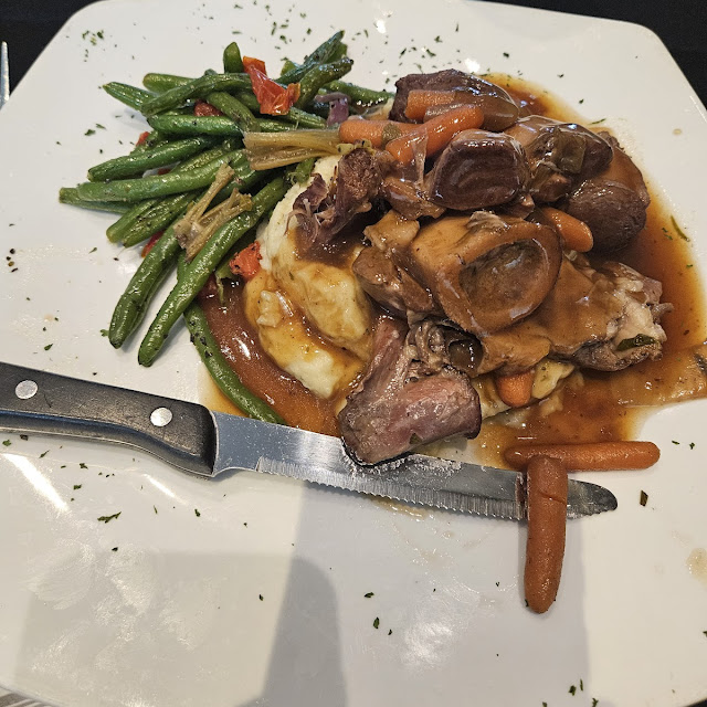 Veal Osso Buco Shank with Red Wine Demi Sauce on Mashed Potatoes