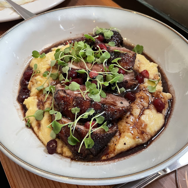 Duck Breast over Polenta