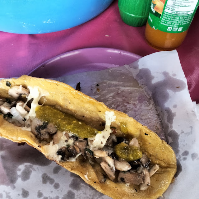 Quesadilla de Hongo Con Queso Y Salsa Verde
