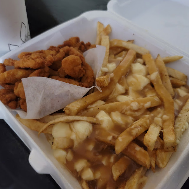 Fried Clam Strips Poutine Chocolate Milkshake