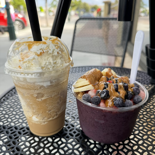 Acai Bowl and Frappuccino
