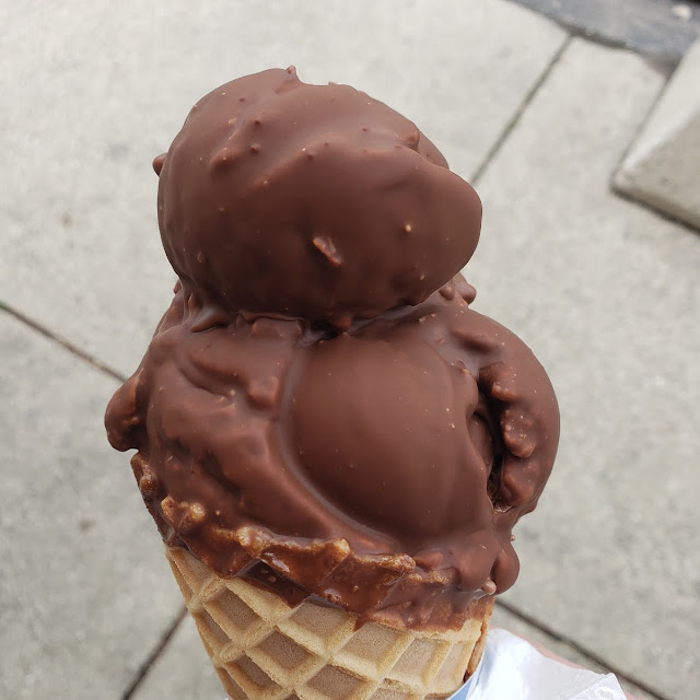 Triple Scoop Hard Serve Chocolate Chocolate Dipped Waffle Cone