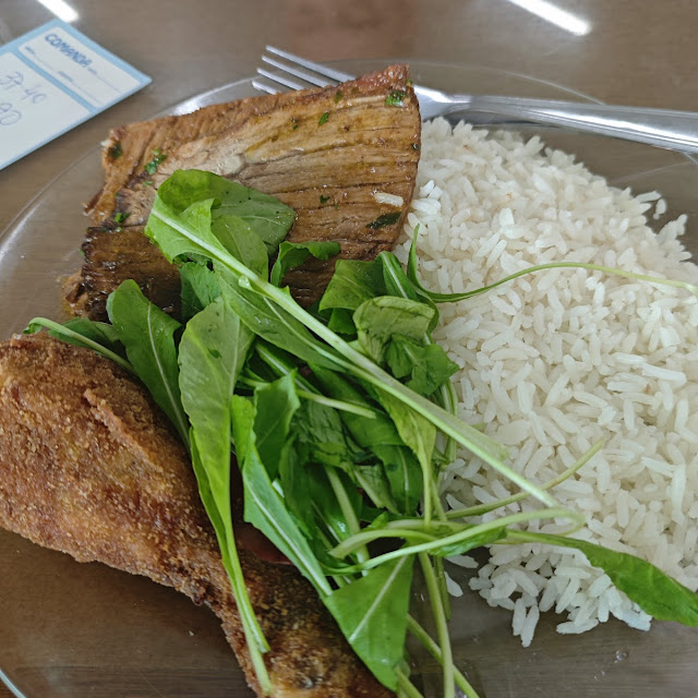 Arroz Rúcula Frango Empanado Carne de Porco