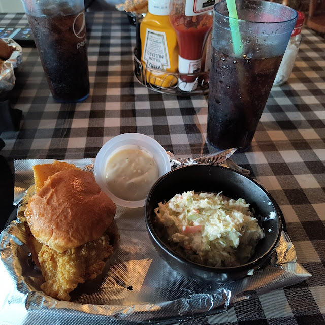 Fish Sandwich and Coleslaw