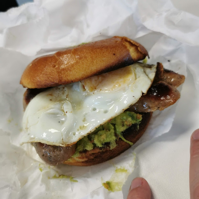 Sausage Avocado and Egg Bagel