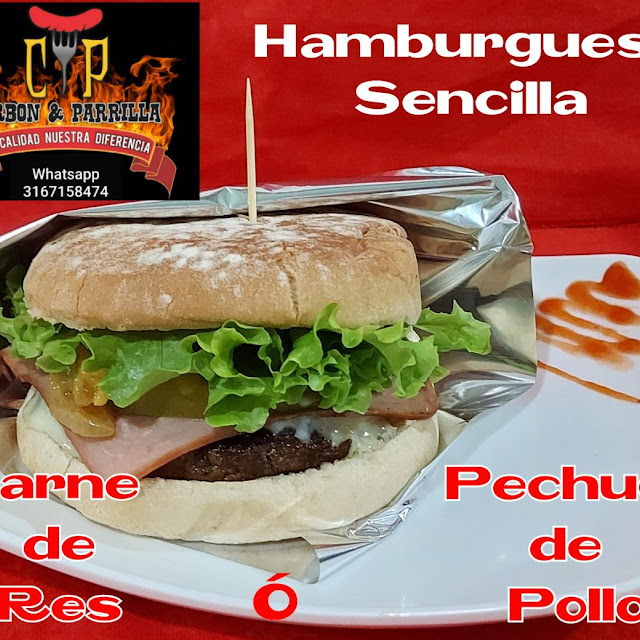 Hamburguesa Al Carbon Sencilla