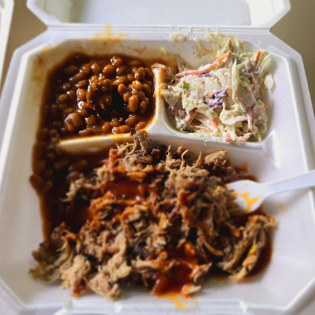 Pulled Pork Plate with Baked Beans and Cole Slaw