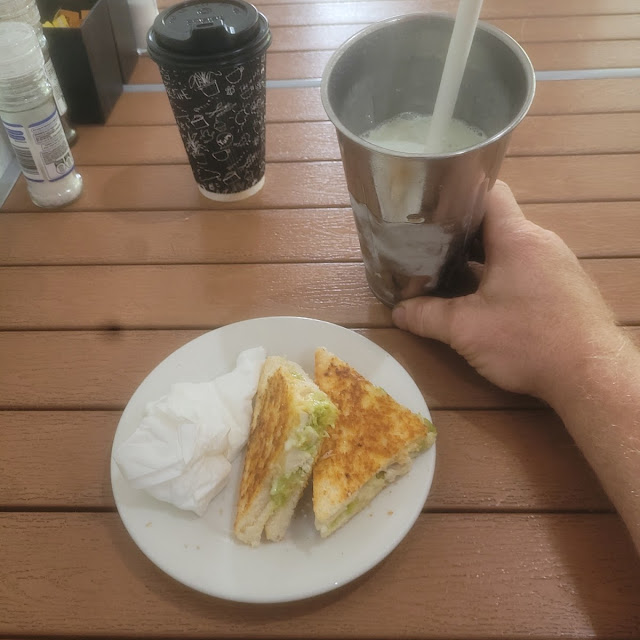 Chicken Mayo & Cheese Toasted Sandwich with Spearmint Thickshake