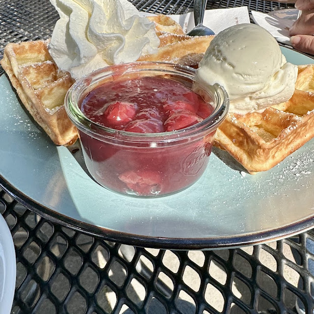 Hausgebackene Waffeln Mit Einer Eisvariation