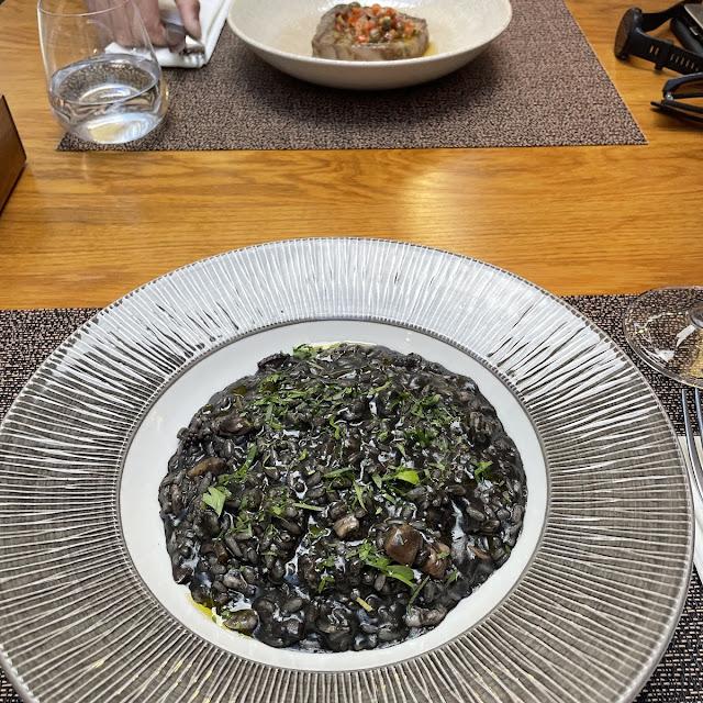 Tuna Steak and Black Risotto