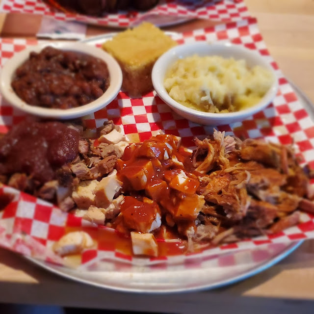 Three Meat Combo Beed Brisket Chopped Chicken Pulled Pork