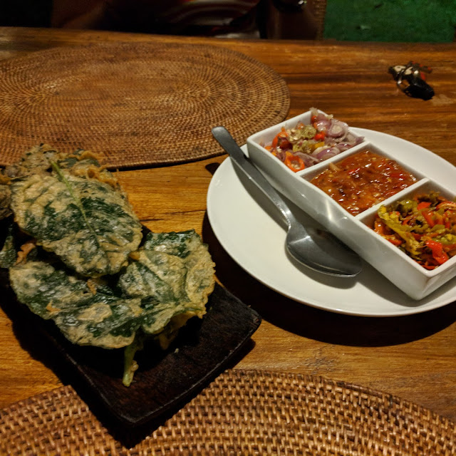 Fried Spinach and Sambal