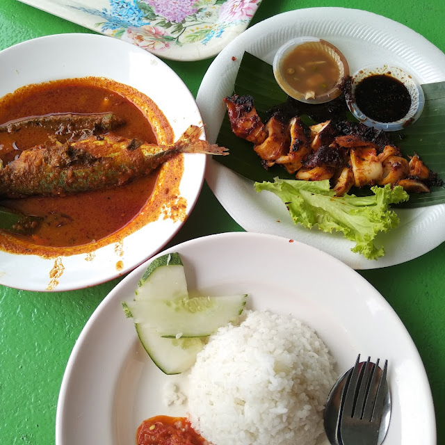 Asam Pedas Kembong and Sotong Bakar