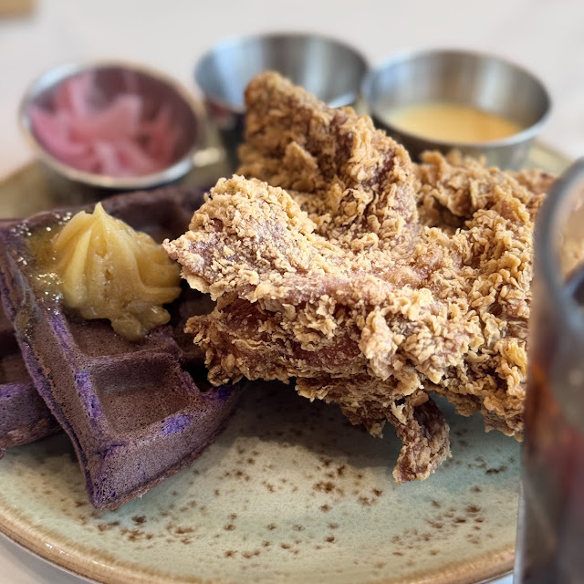 Buttermilk Fried Chicken with Ube Waffles