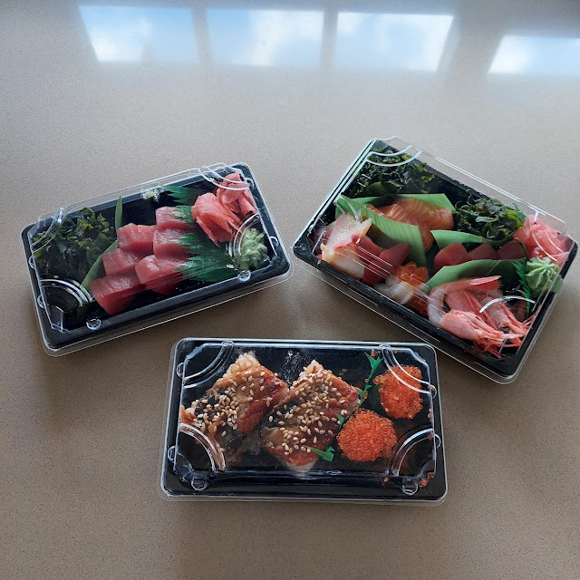 Sashimi Variado Sashimi Atun Gunkan de Huevas Y Battera de Anguila