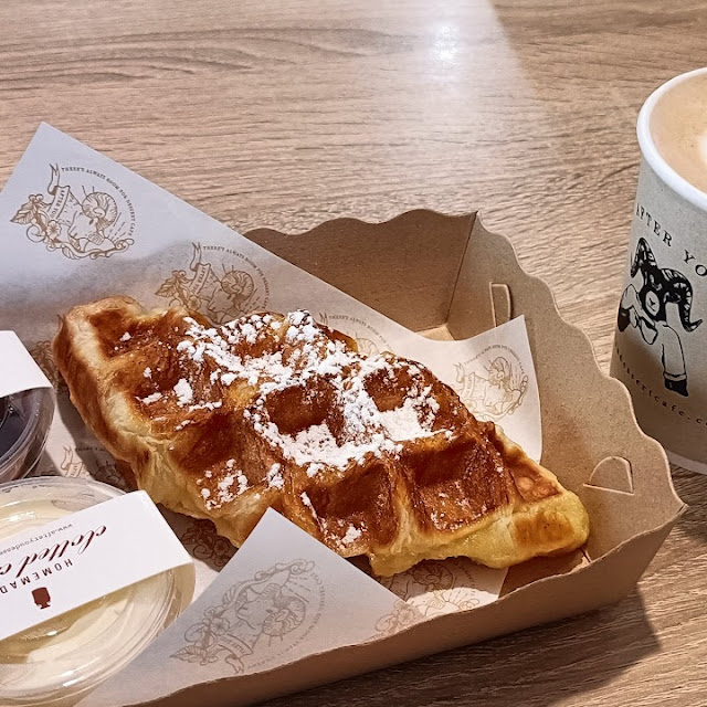 Waffle Croissant with Clotted Cream and Jam