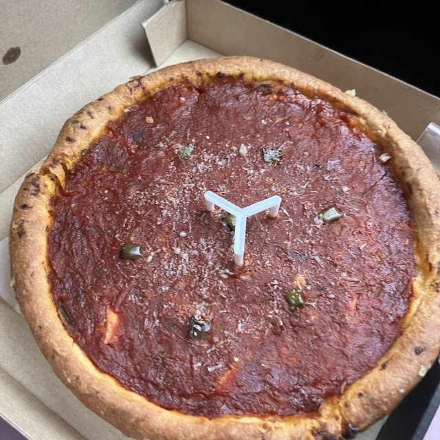 Supreme Deep Dish Pizza with Garlic Butter