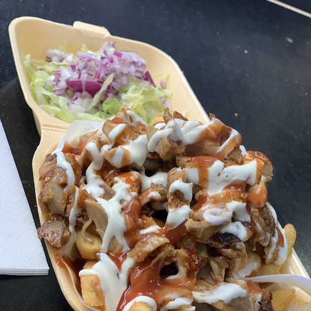 Chicken Donner with Chips and Salad